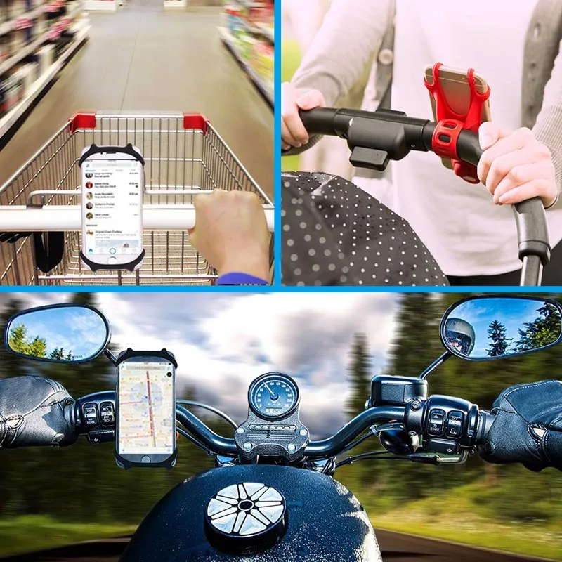 Perfect Hot Selling Universal Bike Phone Holder Mount Anti Shake Silicone Soft Motorcycle Handlebar 3