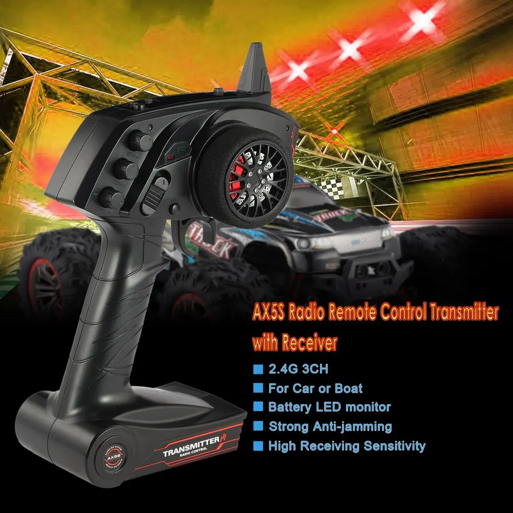 

AUSTAR AX5S 2.4G 3CH AFHS Radio Remote Control Transmitter with Receiver Super Active Passive Anti-jamming for RC Casr Boat