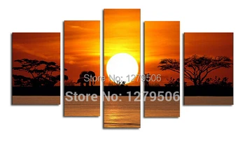

Handmade Abstract When The Sun Goes Down Picture Oil Painting On Canvas Wall For Living Room Wall Decor Group Of Paintings