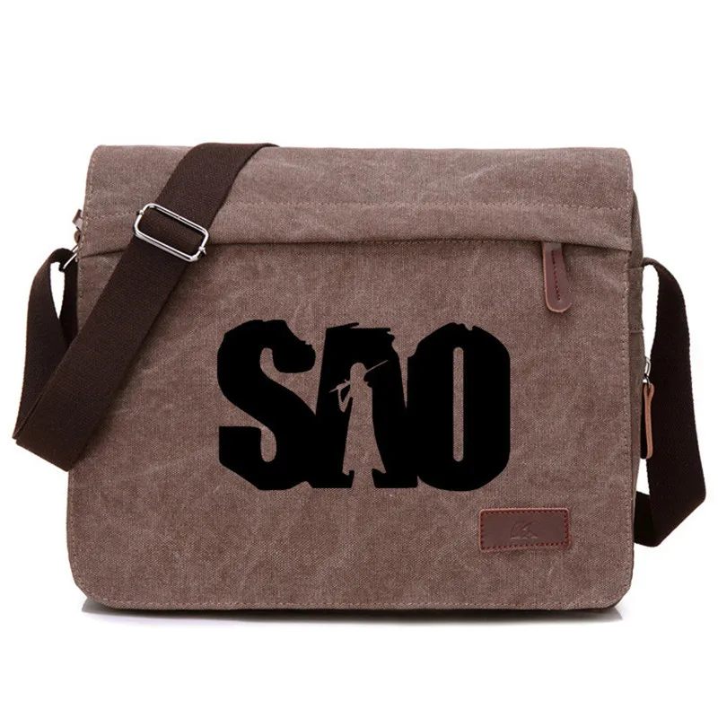 SAO Sword Art Online Anime Canvas Shoulder Bag Casual Zipper Cross body