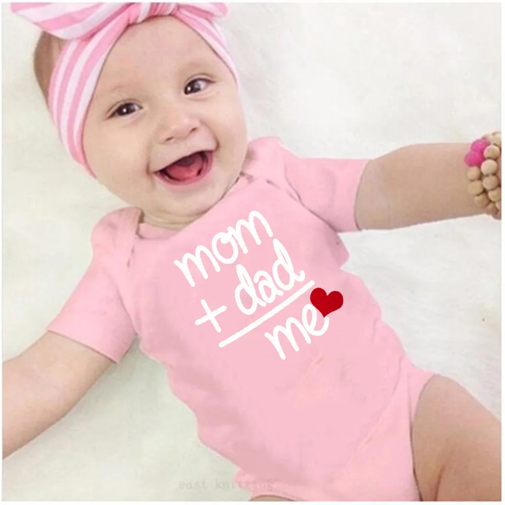 

Mom Dad and Me Letter Cute Funny Body Baby Bodysuit Short Sleeve 100% Cotton Soft Kids Girl Boy Summer Clothes Newborn Clothing