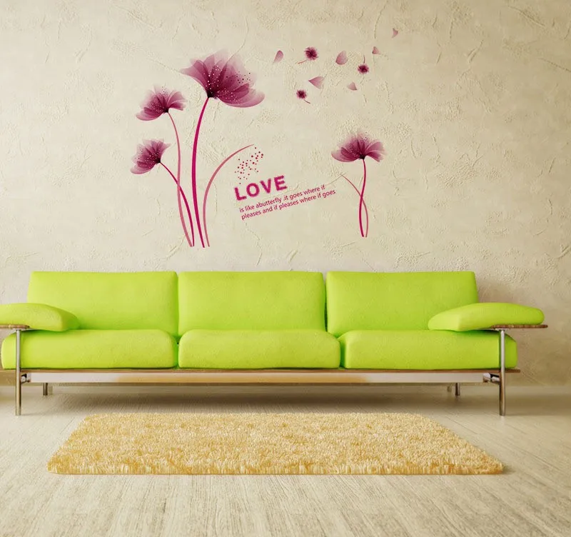 

SK9021 New Wall Stickers Factory Wholesale Flowers Scenery Flowers That Can Remove The Wall Stickers For Living Rooms