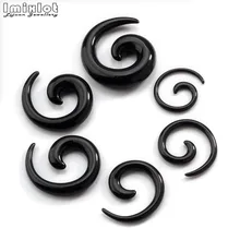 Панк готика 12 шт./лот акриловые улитки спиральные беруши плоти туннельный расширитель тела украшения для пирсинга 2 мм 3 мм 4 мм 5 мм 6 мм 8 мм