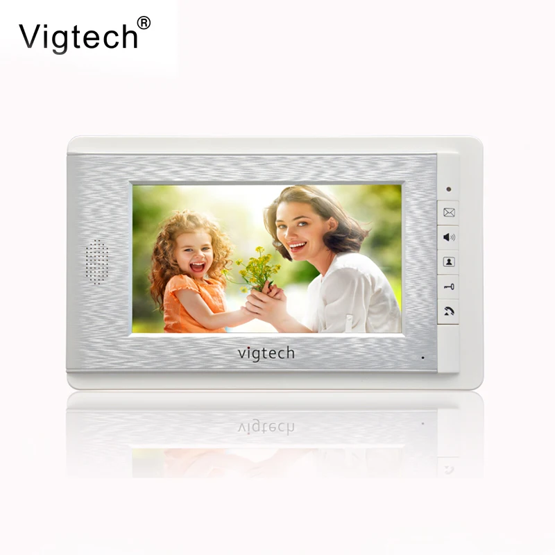 

Vigtech 7 дюймов внутренний монитор видео домофон система с адаптером питания цветной проводной видео дверной звонок для дома