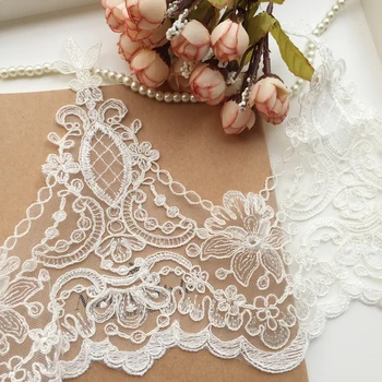 

Rayon material cording lace trimming 13.5CM Ivory wedding lace trim 5 yards vintage bride gowns sewing lace accessories!