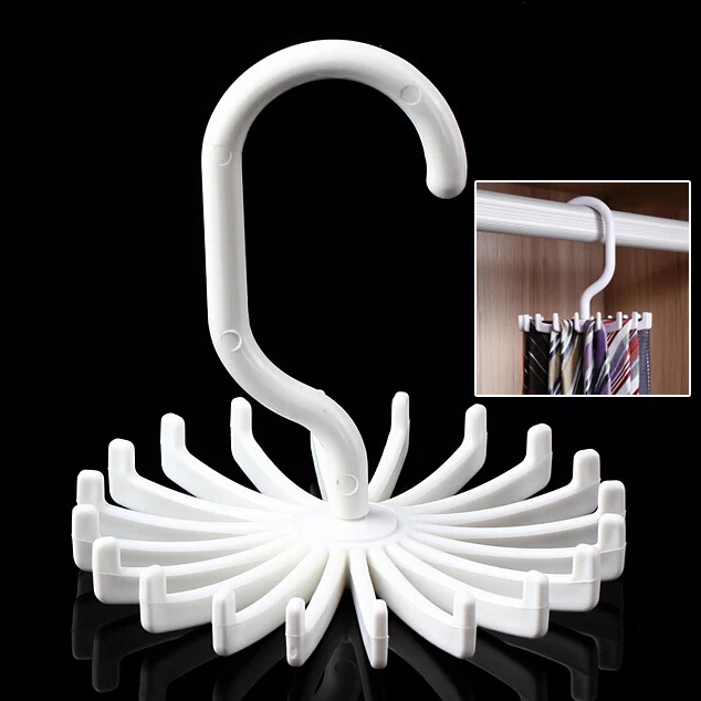 

Rotating Tie Rack Adjustable Tie Hanger Holds 20 Neck Ties Organizer Men P20