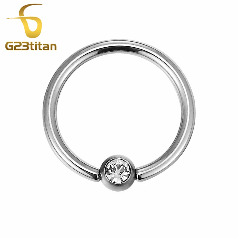 

G23titan 100% G23 Titanium BCRs with 3mm crystal ball ring for Ear Tragus Eyebrow Lip Navel Nipple Septum Piercing