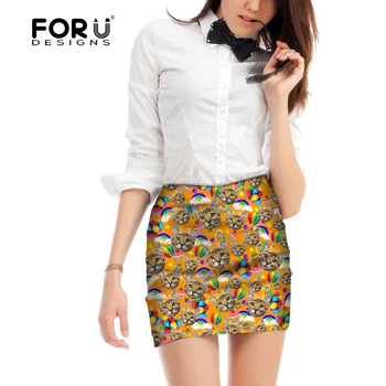 

FORUDESIGNS Cat skirt for women Sweet style empire pencil skirt girls mini skirt cute pink skirts womens brand short 2018