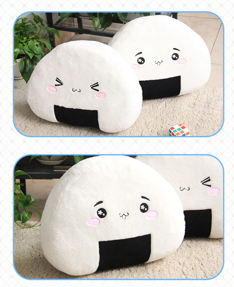 1pcs Simulation Plush Sushi Rice Toy Super Cute Sushi Rice Pillow Cushion Creative Cartoon Japanese Food Plush Stuffed Toy (3)