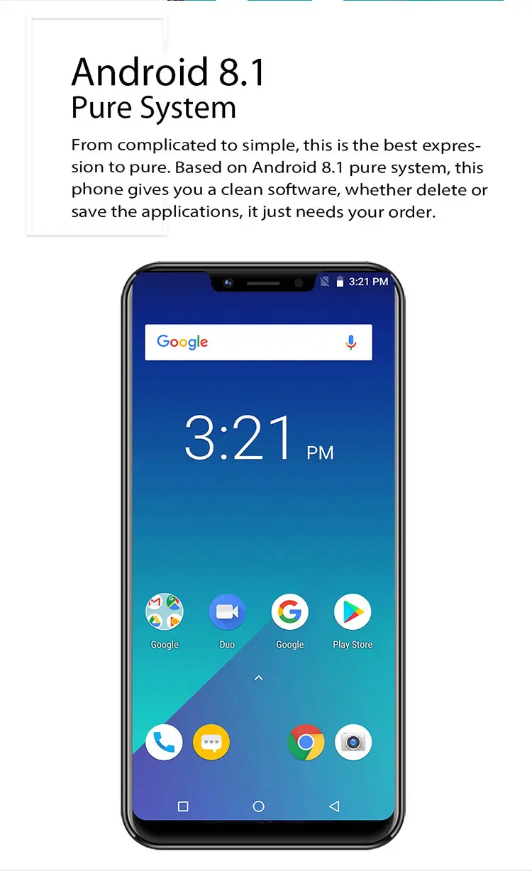 MEIIGOO S9 4GB RAM 32GB ROM MTK6750T 1.5GHz Octa Core 6.18 Inch In Cell FHD+ Full Screen Android 8.1 4G LTE Smartphone