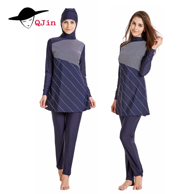 2018Modest Muslim Swimwear Hijab Muslimah Women Plus Size Islamic Swim