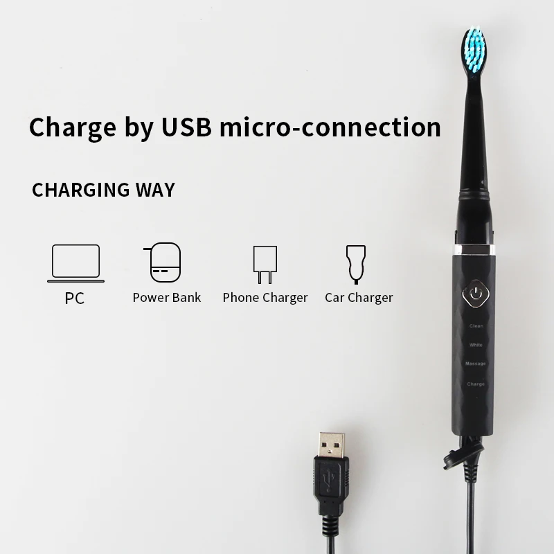  Rechargeable Electric Toothbrush Electronic Toothbrush Automatic Sonic Tooth Brush Waterproof Denta