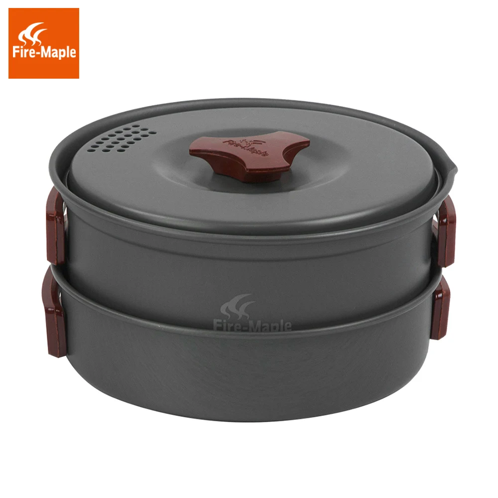 De arce de fuego al aire libre conjunto de cubiertos Cocina Camping olla al aire libre cubiertos con hervidor de agua Panelas campamento Cocina utensilios de Cocina Picnic FMC-204