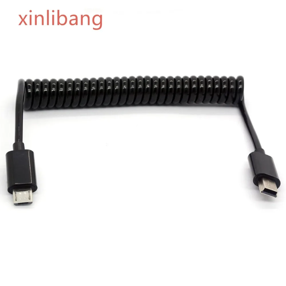 3 фута 1 м пружинный спиральный микро USB B к мини 5 Pin Мужской адаптер