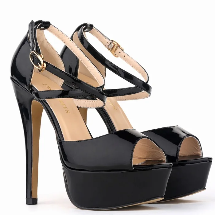 

Fashion Shoes Women Pumps Party Bridal Platform Ankle Straps High Heels Peep Toe Shoes Strap Sandals Colors