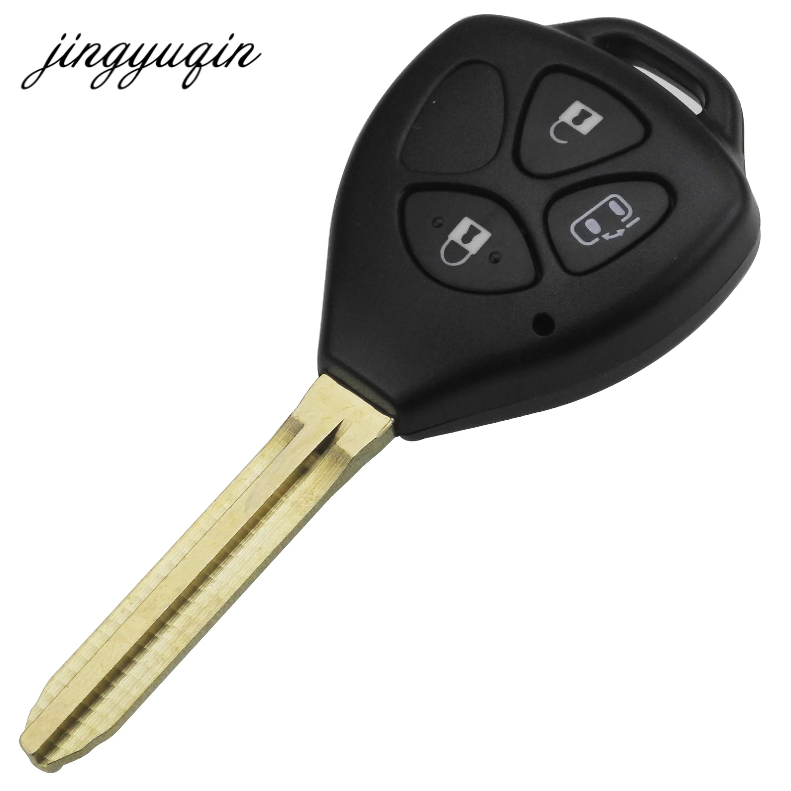 Jingyuqin трехкнопочный ФОБ брелок для Toyota Camry Corolla заменяемые лезвия Alphard Toy43|fob|fob keyfob