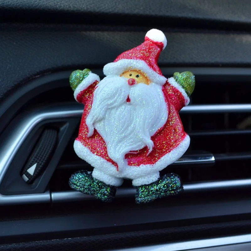 Новогодний автомобильный освежитель воздуха на выходе клип украшение для парфюмерных изделий Санта-Клаус украшение в виде колокольчиков рождественские украшения для салона автомобиля