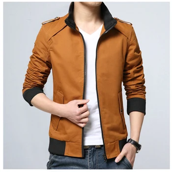 

Spring Autumn Jacket Men 2020 Hot Sale Casual Thin Mens Jackets And Coats Stand Collar Jacket Plus Size M-4XL HJ524