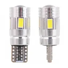 2Pcs T10 W5W 6W 6000K Cars From Canbus Led Light Emitting Diodes 5630 5730 Independent Led