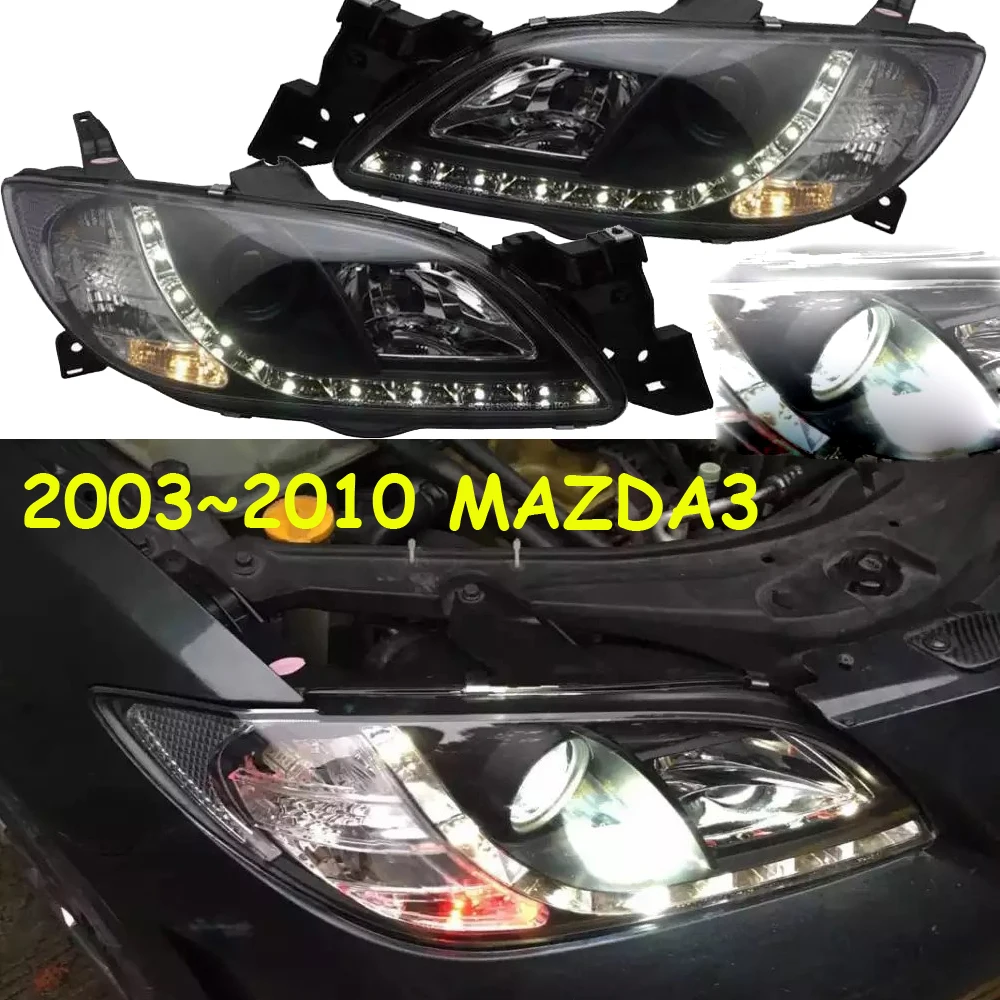 2 шт. автомобильный Стайлинг для Мазда 3 Мазда 3 фары 2003~ 2010y автомобильные аксессуары светодиодный DRL Противотуманные фары для Мазда 3 фары