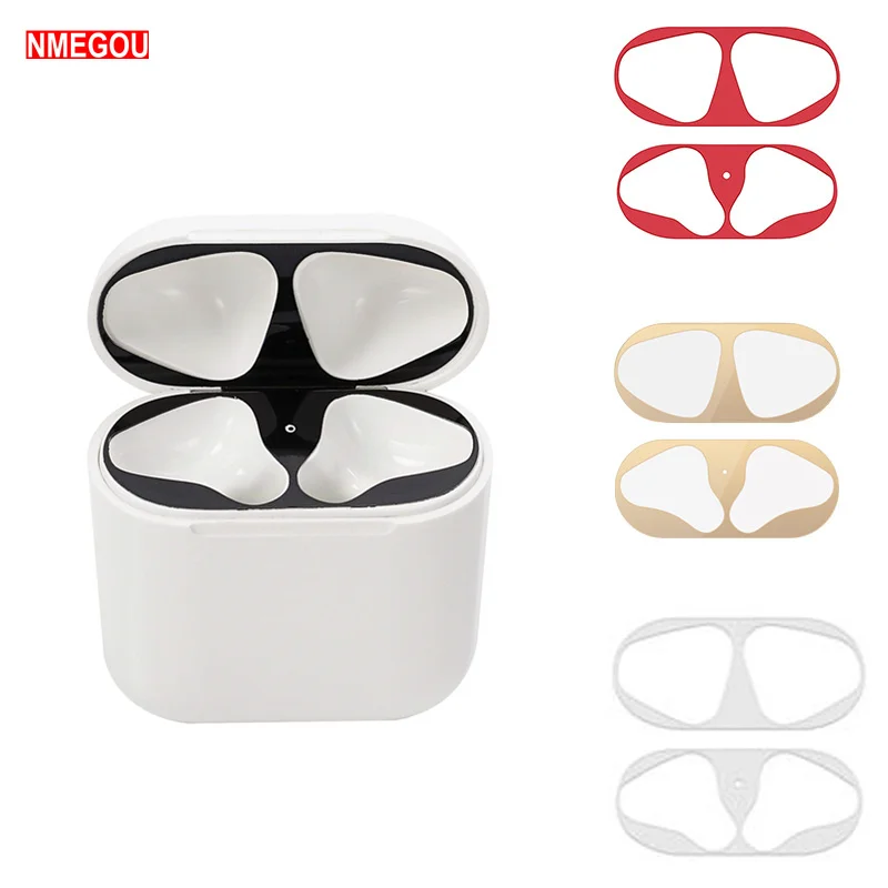 

Metal Dust Guard Sticker for Apple Accessories Airpods Case Cover Luxury Earphone Charging Skin Protector for Airpods 2 Air Pods