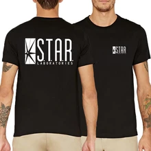 funny STAR labs print hip-hop fitness t-shirts 2017 summer unisex men superman series brand clothing kpop short sleeve camisetas