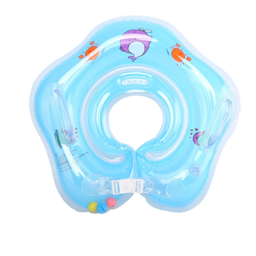 Надувной круг, кольцо на шею для плавания, младенческий плавательный круг, аксессуары для плавания на шею, детский трубчатый круг, безопасный круг для купания - Цвет: Light blue