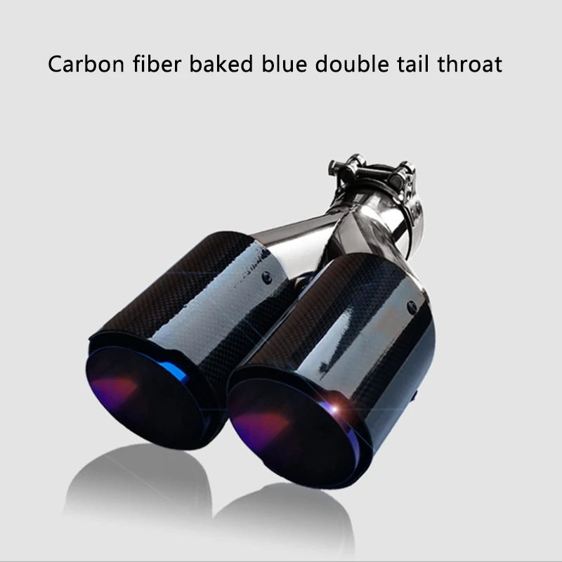 NEW-Car Exhaust Pipe Carbon Dual End Tips for Bmw Benz Audi Exhaust Dual Muffler Pipes Tail Tips