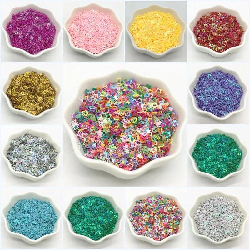 

Sequin 4mm Hollow Plum Shape PVC Loose Sequins Paillettes for Nails Arts Manicure Women DIY Wedding Decoration Confetti 10g/20g