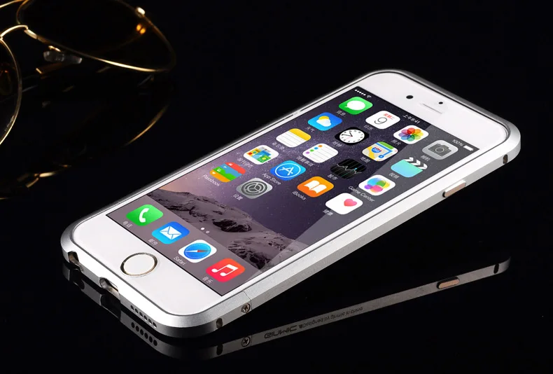 GinMic ультра тонкая металлическая защитная рамка для iPhone 6 6s 6plus 6s+ винт с ЧПУ прочный бампер чехлы для iPhone 6 6s plus - Цвет: Серебристый