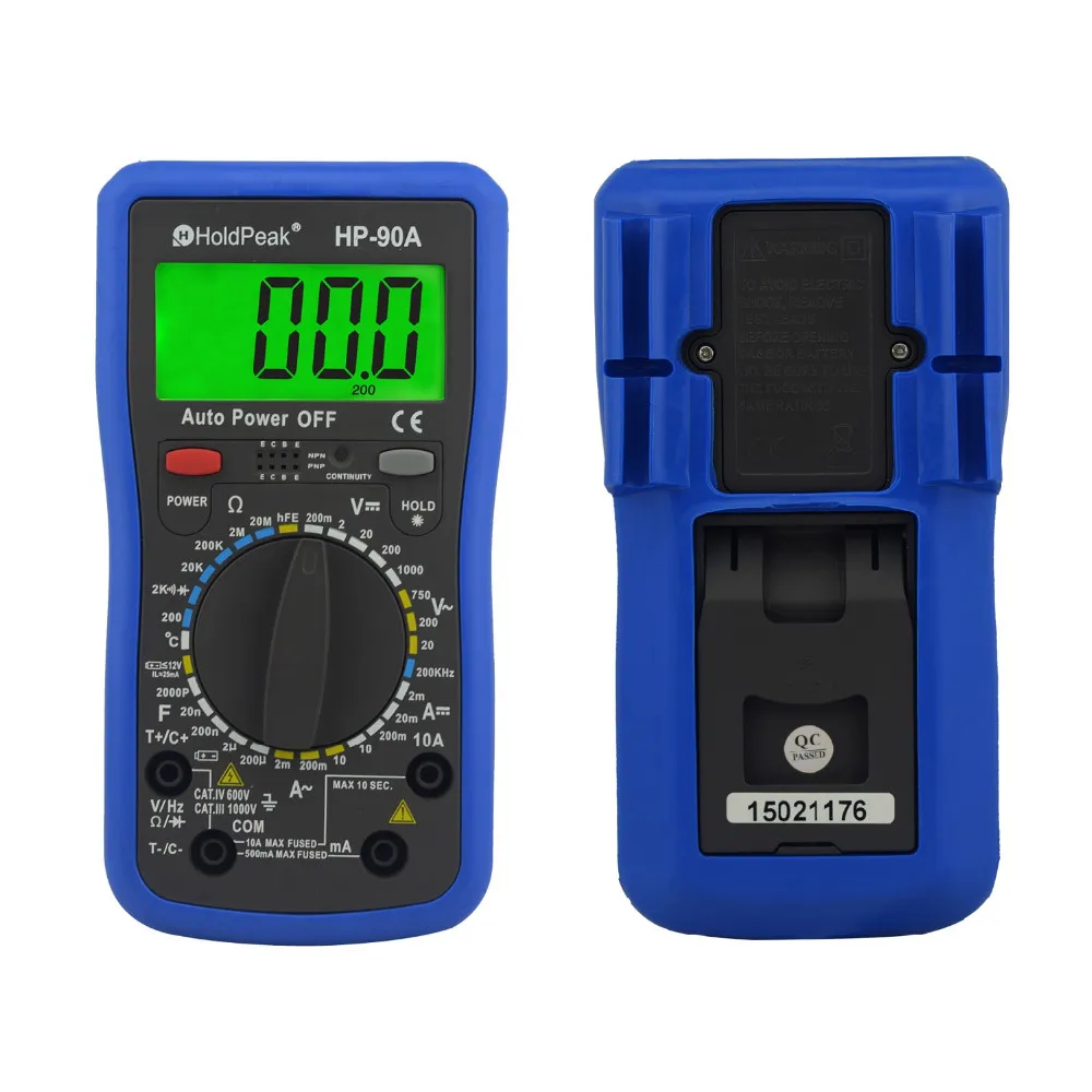 

Multimetro Digital HoldPeak HP-90A Digital Multimeter Meter with Battery Test and Duty Cycle Capacitance Temperature