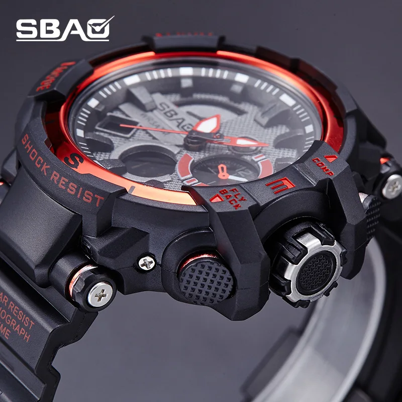 

Sbao New Electronic Men Watches Student Sport Wristwatches Clock Waterproof Multicolor Water Resistant Function Alarm Auto Date