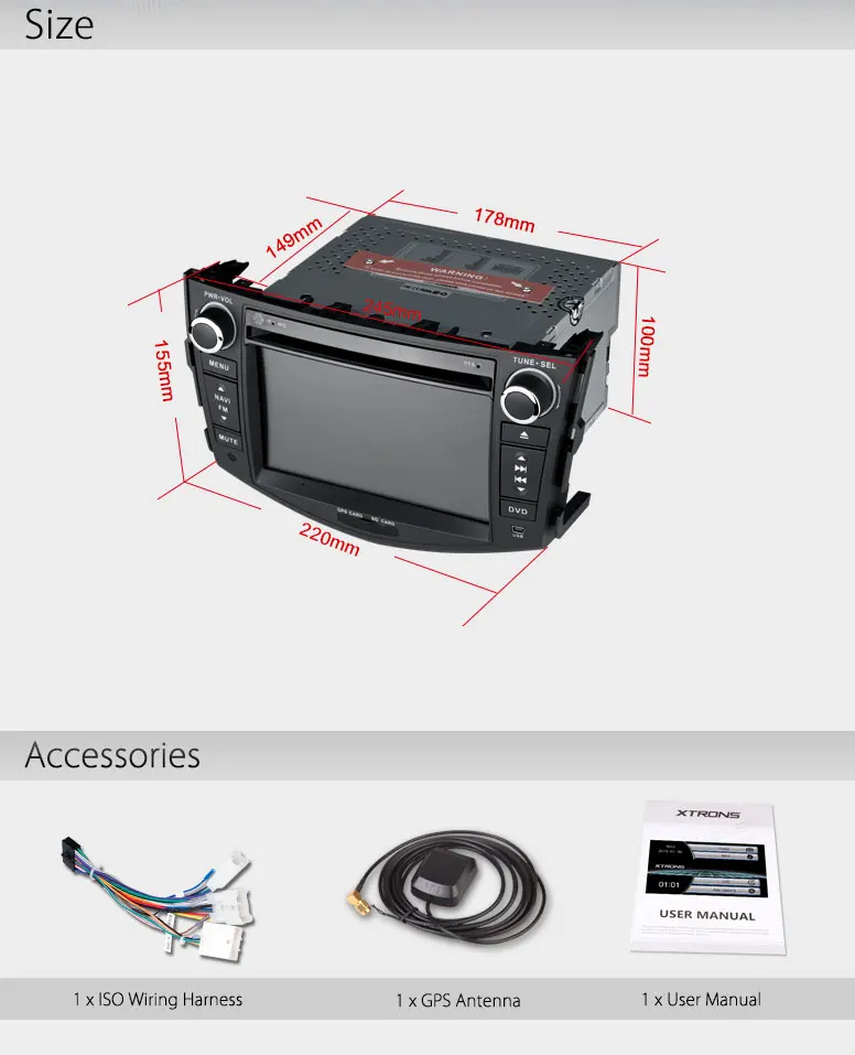 Discount XTRONS 7" HD Touch Screen 2 din Car stereo Radio DVD Player SWC USB SD GPS For Toyota RAV4 2006 2007 2008 2009 2010 2011 2012 15