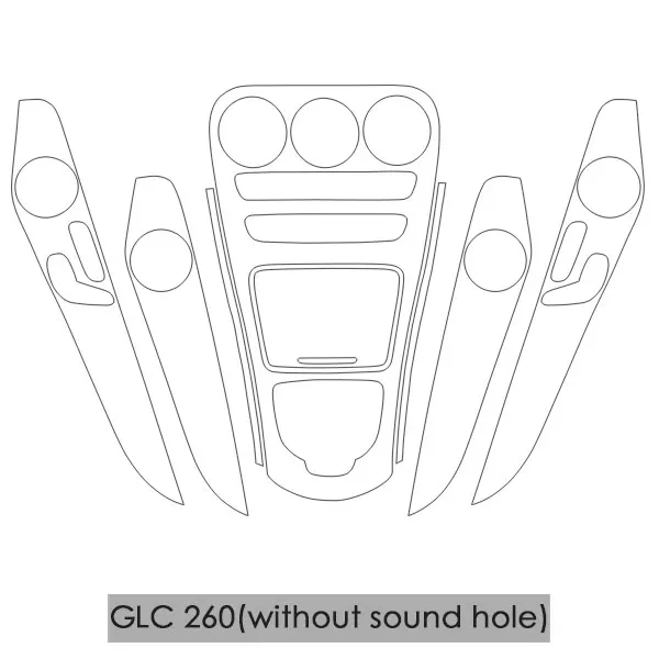 Автомобильная центральная консоль, панель управления, внутренняя отделка, защитная пленка, наклейка для Mercedes Benz W213 W212 C180 C200 C200L GLC260 - Название цвета: GLC260 without sound