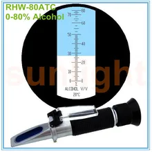 RHW-80ATC широкий диапазон 0-80% V/V спиртовой рефрактометр с пластиковой розничной коробкой и отслеживаемой службой доставки