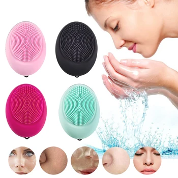 

Ultrasonic Electric Facial Cleansing Brush Silicone Waterproof Skin Cleanser Facial Care Tools Face Washing Brushes Tools