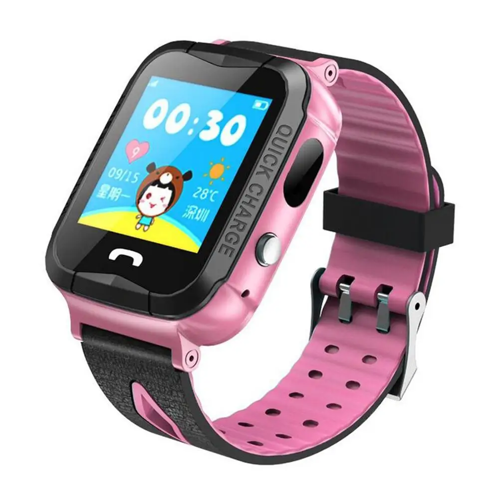 V6 Смарт-часы с gps трекером камера Анти-потеря монитор SOS Вызов водонепроницаемые детские часы для IOS и Android телефон - Цвет: Розовый