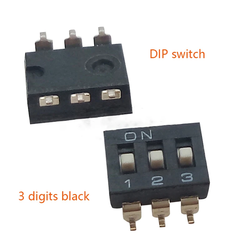 10pcs/lot 2.54 mm patch dial switch 3P gold plated foot black SMD | Обустройство дома