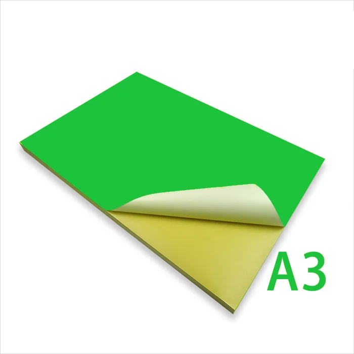 100 sheets Fluorescent Neon Green A3 self adhesive paper printing copy