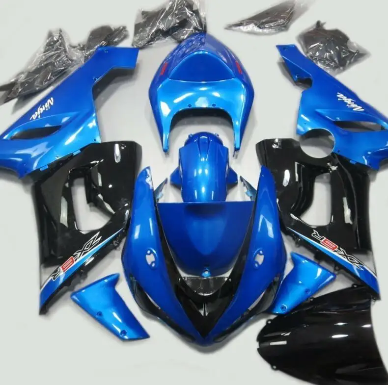 

New Abs motorcycle Fairings Kit Fit for kawasaki Ninja ZX6R 636 2005 2006 05 06 6R ZX-6R Bodywork set custom black blue glossy