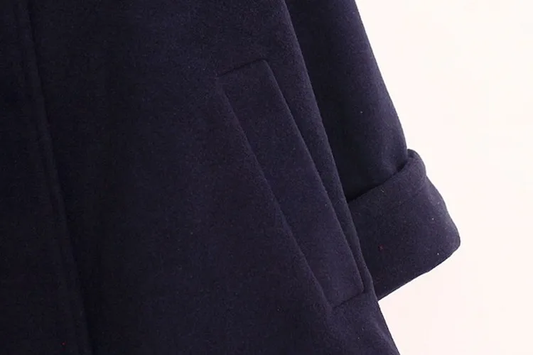 Новая Осенняя Женская куртка-плащ, зимняя женская хлопковая шерстяная куртка с капюшоном, повседневное шерстяное пальто с длинным рукавом