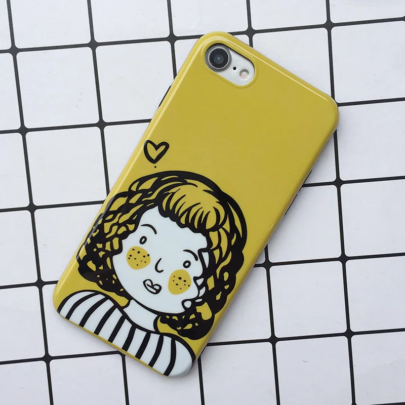 Funny Cartoon Phone Cases For iPhone 6 6S 7 8 Plus X Soft TPU Silicone Cool Korean Style Inset Boy & Girl Cover Coque Fundas New (5)