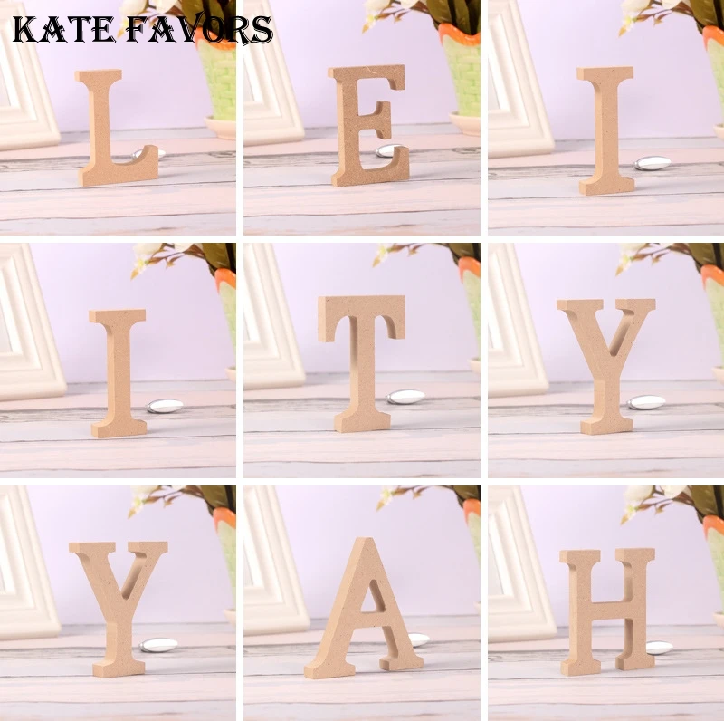 

3D Reative Thick Wooden Letters Alphabet Wedding Birthday Home Decorations Personalised Name Design Art Craft Wood Letter