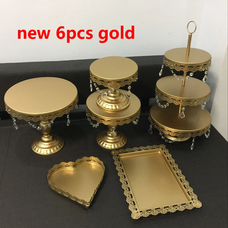 gold wedding cake stand set 6pieces cupcake stand barware decorating