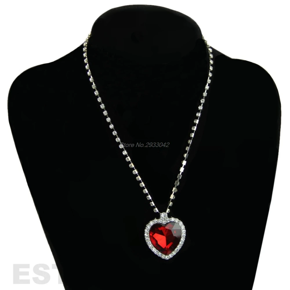 

Beautiful Red Heart Of The Ocean Retro Pendant colar Necklace Jewelry Gifts -W128