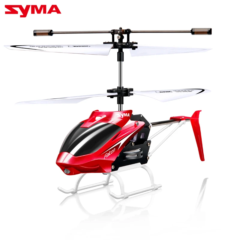 Syma Official W25 RC Helicopter 2 CH 2 Channel Mini RC Drone With Gyro Crash Resistant RC Toys For Boy Kids Gift Red Yellow