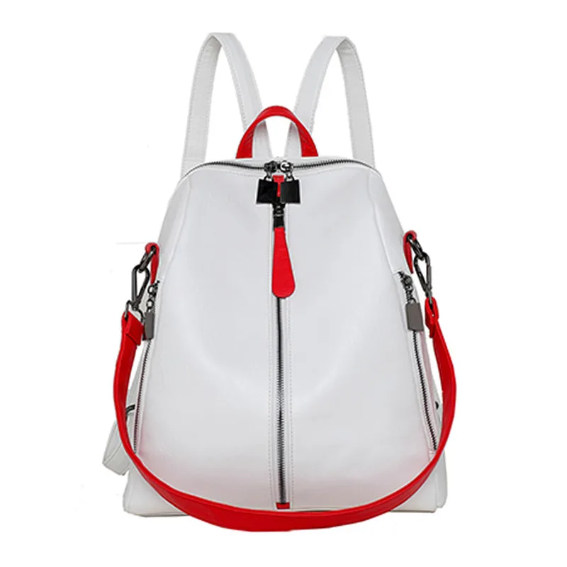 Mochila 3 в 1 Модный женский рюкзак, женская сумка через плечо, высококачественный кожаный школьный рюкзак для девочек-подростков, Sac A Dos Femme - Цвет: White