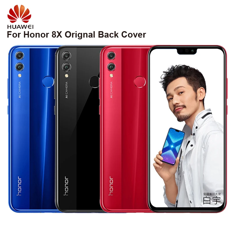 

Huawei Original Battery Glass Back Cover Door For HuaWei Honor 8X Door Rear Housing Back Cover Protective Phone Cases