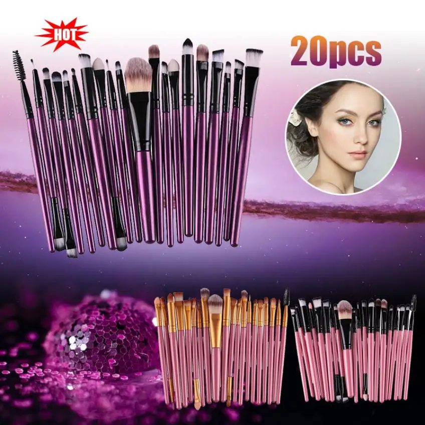 

20pcs/set Makeup Brush Set tools Make-up Toiletry Kit Wool Make Up Brush Set