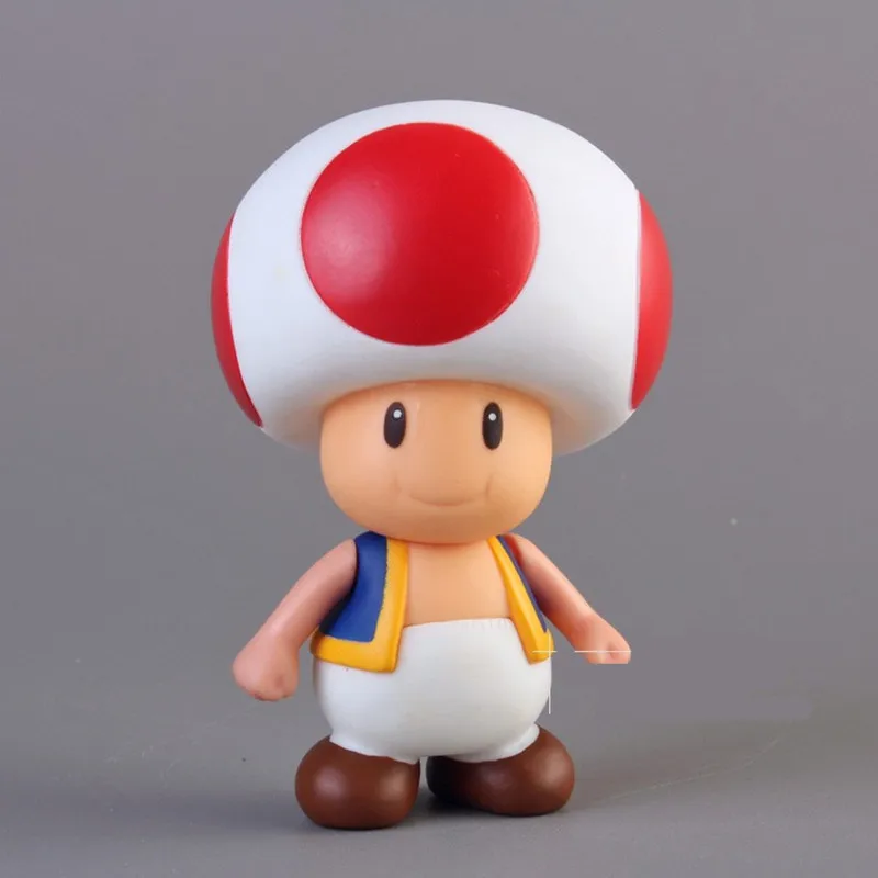 Retail 1pcs For Mario Bros Mushroom Toad PVC Action Figure Model Toyin
